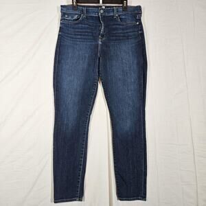 7 For All Mankind Jeans Womens 32 Blue High Waist Ankle Gwenevere Skinny Stretch